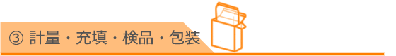 ③計量・充填・検品・包装